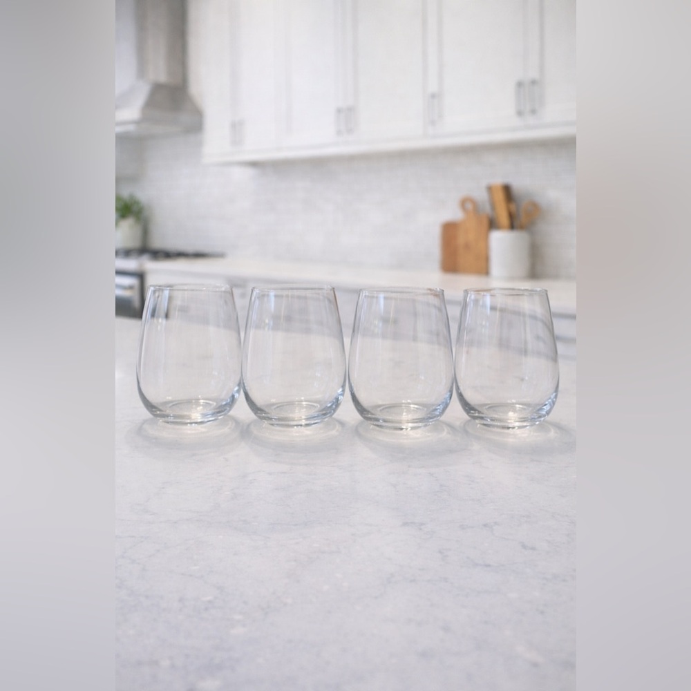 Clear Glass stemless wine Set
